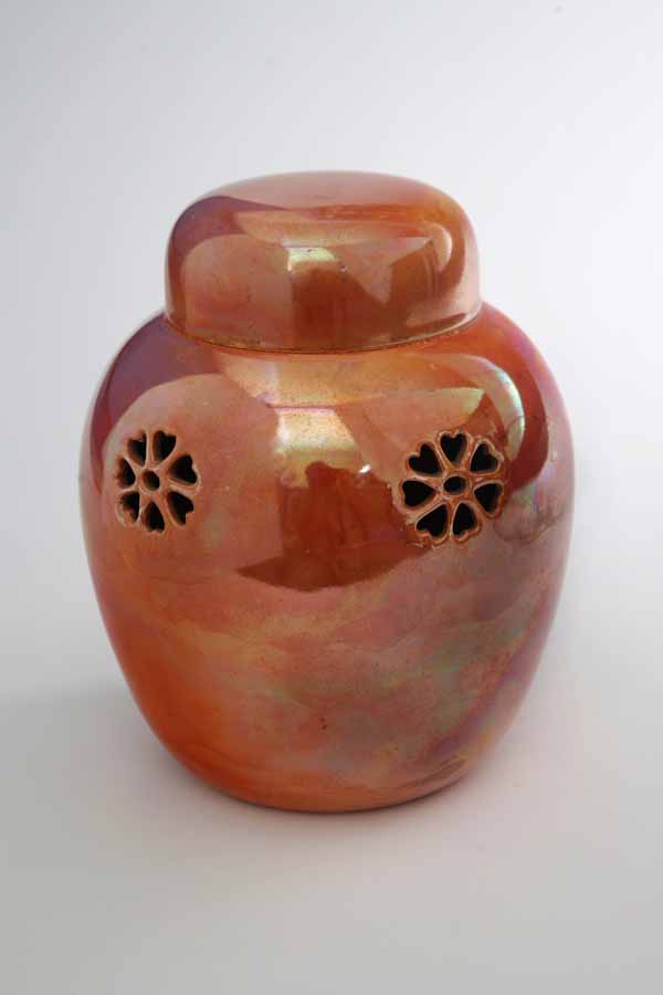 Orange lustre glaze ginger jar